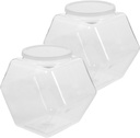 2pcs Airtight Hexagon Storage Jars for Kitchen Dry Food Containers for Spices Cookies Candy Nuts Capacity Wide Mouth for Easy Filling and Cleaning