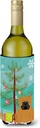 Caroline's Treasures BB4247LITERK Merry Christmas Tree English Bulldog Red Wine Bottle Hugger Bottle Cooler Sleeve Hugger Machine Washable Collapsible Insulator Beverage Insulated Holder