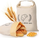 2 Pack Reusable Beeswax Bread Bag for Homemade, Sourdough Bread bags, Reusable Linen Bags Storage for Baking Supplies,17"×12",XL