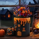 Halloween Pumpkin Plant Pots - Unique Planters Flower Pots with Drainage Hole, Funny Plant Pot for Indoor & Outdoor Plants, Cute Desk Room Home Decor