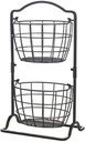 Gourmet Basics by Mikasa Harbor 2-Tier Metal Mini Countertop Fruit Storage Basket, Antique Black