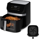 Kitchen Elite Air Fryer Oven with Stainless Steel, 9.5QT Large Airfryer, 9 1-Touch Cooking Presets, 400°F Temp, Large Window, Nonstick, Panel Tilt Friendly, Bake, Roast, Reheat, Dehydrate, 1700W