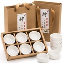 Foraineam Ceramic Sake Tea Cups Set of 12, Premium White Pottery Asia Japanese Teacups, 1.5 Ounces / 45ml Tiny Sake Cup Set Kungfu Style Tea Accessories with Handcraft Gift Box Packaging