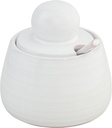 Mud Pie Chunky Knob Jam, jar 4" x 3 1/2" dia | spoon 4", WHITE
