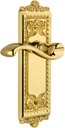Grandeur WINPRT_PRV_234 Windsor Solid Brass Rose Right Handed Privacy Door Lever Set with Portofino Lever and 2-3/4" Backset - Lifetime Brass