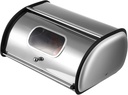 Luxshiny Stainless Steel Bread Box with Windowed Lid Capacity Kitchen Bread Organizer and Storage Container for Bakery Home Coffee Shop Use Smooth Surface