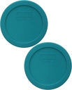 Pyrex 7200-PC 2-Cup Turquoise Food Storage Replacement Lid (2-Pack) - Made in USA