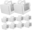 Ciieeo 10Pcs Transparent Cake Packaging Boxes with Handle Clear Window Design for Cupcakes for Birthday Wedding and Party Desserts Lightweight and Easy to Carry