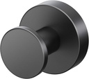 Gatco 4635MX Glam Robe Hook, Matte Black / Wall Mounted 2" Robe and Towel Hook for Bathroom