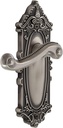 Grandeur GVCNEW_PRV_234 Grande Victorian Solid Brass Rose Right Handed Privacy Door Lever Set with Newport Lever and 2-3/4" Backset - Antique Pewter