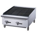 FSE 373-DCRB24 24" Commercial Countertop Gas Charbroiler, 35,000 BTU, 2 Burners, Manual Controls, Stainless Steel, NG/LP Conversion Kit, Full-Width Crumb Tray, Cool-Touch Front Edge, Adjustable Legs