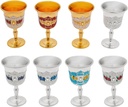 8 PCS Chalice Goblet Vintage Zinc Alloy Goblet, Wine Goblets with Round Base Small Chalice Cup with Beautiful Pattern Medieval Retro Wine Glasses Shot Glasses for Wedding Ceremony Celebration