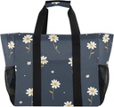Beautiful Flowers Waterproof Tote Bag,Multi-Purpose Kitchen Reusable Grocery Bags, Travel, Beach & Laundry Organizer 15.4 X 9.8 X 12.8 inch