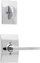 Schlage Lock Company F94LAT625CEN Latitude Lever Dummy Interior Pack with Deadbolt Cover Plate, Bright Chrome