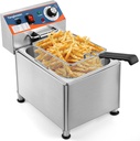 12L Commercial Deep Fryer,1800W Deep Fryer with Basket,Adjustable Temperature,Lid,Stainless Steel Body DeepFryer Pot,Electric Coumtertop Fryer for Commercial Restaurant Home Use