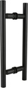 Stainless Steel 304 Grade Back to Back Shower Door Ladder Pull Handle for 3/8”~ 1/2” inch Glass Thickness (Matt Black Finish, 12 in (Center to Center: 8 in))