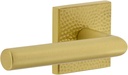 Viaggio Quadrato Hammered Rosette Double Dummy with Moderno Lever in Satin Brass
