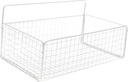 Hanging Organizer Storage Basket for Kitchen and Bathroom Medium Cabinet Door Wire Basket Easy to Install Space-saving for Sundries and Towels White Color