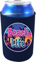 Beach Life Collapsible Can Coolie (Navy, 2 Pack)