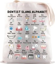 JNIAP Funny Dentist Gift Dentist Slang Alphabet Tote Bag Tooth Doctor Gifts