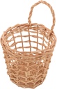 Woven Hanging Basket Organizer for Kitchen Wall Storage Space-saving Rattan Container for Garlic and Ginger Easy to Install Elegant Design for Tidy Home Decor