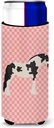 Caroline's Treasures Cyldesdale Horse Pink Check Decorative Hugger, Slim Can, Multicolor