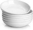 Y YHY Pasta Bowls, 30oz Salad Bowls White Soup Bowls Large Pasta Serving Bowl Porcelain Pasta Plates Wide and Shallow Bowls Set of 6 Microwave Dishwasher Safe Valentines Day Gift