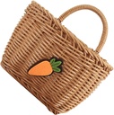 Alipis Woven Basket Wall Organizer Vintage Imitation Rattan Hanging Vegetable Storage Basket for Kitchen Bathroom Space-saving Design for Home Decor and