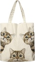 Dlzdn Cat Canvas Tote Bag For Women Aesthetic Cute Cat Tote Bag Shopping Grocery Bag Beach Bag Gifts for Women Teacher Bag Reusable Grocery Bag