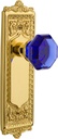 Nostalgic Warehouse 722343 Egg & Dart Plate Single Dummy Waldorf Cobalt Door Knob in Polished Brass