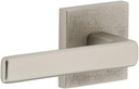 Viaggio QADMLNLUS_PSG_234_LH Motivo Left Handed Solid Brass Passage Door Lever Set with Lusso Lever and Quadrato Linen Backplate - 2-3/4" Backset - Satin Nickel