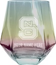 R and R Imports NC State Wolfpack Customizable Stemless Diamond Wine Glass Engraved 10 oz Iridescent Officially Licensed 2-Pack