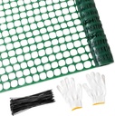 PotatoLife Plastic Mesh Fence Safety Fence, 4'x100' Roll with 100 Zip Ties, Resuable Temporary Netting for Garden Fencing, Construction, Snow Fencing, Animal Barrier, Poultry, Deer, Patio, Green
