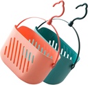Amosfun 2Pcs Hanging Wall Basket Set Kitchen Storage Baskets for Ginger and Garlic Sturdy Metal Wire Drainage for Bathroom and Pantry Organization