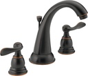 Delta Windemere Oil Rubbed Bronze Bathroom Faucet 3 Hole, 8 Inch Widespread Bathroom Sink Faucet for Vanity, Metal Push-Pop Drain Assembly, Oil Rubbed Bronze B3596LF-OB
