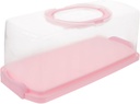 Transparent Rectangular Cake Carrier with Lid and Handle Portable Dessert Container for Cakes Cupcakes and Pies for Parties and Events