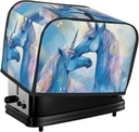 Blue Animal Love Toaster Cover 2 Slice, Waterproof Bread Machine Covers with Pockets Universal Size Kitchen Small Appliance Cover with Handle, Dust and Fingerprint Protection