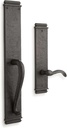 Signature Hardware 441452 Griggs Left Handed Solid Bronze Full Plate Dummy Door Handleset with Interior Lever
