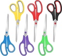 6 Packs Sewing Craft Scissors Bulk,8" Multipurpose Heavy Duty Sharp Scissors,Stainless Steel Shears for Home Office Student Supplies,6 Colors