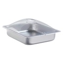 Cadco SPL-2P 2.5" Deep Third-Size Stainless Steel Steam Pan w/Clear Polycarbonate Dome Lid for Buffet Steam Table Chafer, 4.3-Quart Capacity