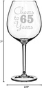 Wine Glass Goblet Cheers To 65 Years Anniversary 65th Birthday (20oz Jumbo)