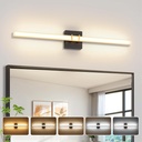 Modern Black and Brass Vanity Light Bar 32 Inch, 24W 5CCT Dimmable Bathroom Light Fixtures LED Wall Lighting Fixture