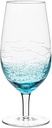 8 in. Seeded Glass Goblet Aqua Blue & Clear - Set of 4