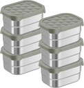 6pcs 8oz (1cup) Stainless Steel Snack Containers With Lids Snack Containers For Lunch Box Easy Open Food Containers With Silicone Lids Lunch Box For School