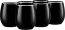 Decorline Elegant Black with Silver Rim Stemless Wine Goblets - 12 oz (Set of 6), Plastic & Party-Ready Glassware, Perfect for Celebrations & Chic Gatherings