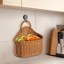 Wall Hanging Baskets for Kitchen, Vegetable Fruit Storage Basket with Handle, Boho Hanging Decorative Flower Baskets, Walls Storage Bins (Brown)