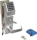 Alarm Lock Stainless Steel Trilogy T3 300-User Weatherproof Electronic Digital Keypad Classroom Mortise Lock Leverset, Left Hand, Straight Lever Classroom Function, Satin Chrome Finish