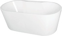 Aqua Eden VT7DE593023 59-Inch Acrylic Freestanding Tub with Deck for Faucet Installation, White