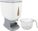 10kg Home Rice Dispenser with Measuring Cup, Flour Container Stable Transparent Multipurpose Kitchen Grain Container Storage Rice Dispenser for Home Kitchen (Grey)
