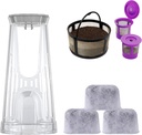 PUREHQ Keurig Starter Kit for Keurig 2.0, K-Duo, and K-Compact Includes Water Filter Holder with 3 Charcoal Filters K-Duo Basket and 2 Reusable K-Cups Coffee Pods
